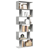 Room Divider Bookcase 6-Tier Concrete Grey 70x24x193 cm Engineered Wood 858087