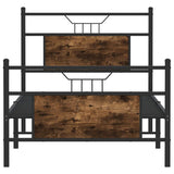 Bed Frame without Mattress Smoked Oak 75x190 cm Small Single Engineered Wood 4106751