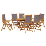 Garden Dining Set Folding 7 pcs Anthracite Solid Acacia Wood 3375745