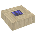 ZNTS Coffee Table with Infinity LED Sonoma Oak 100x100x40 cm 3284044