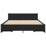 ZNTS Bed Frame with Drawers without Mattress Black 120x200 cm 3279937