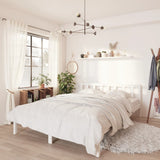 Bed Frame without Mattress White Solid Wood Pine King Size 810088