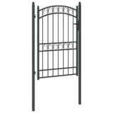 Fence Gate EMMEN 200 x 100 cm Powder-coated steel Grey Lockable 42008976