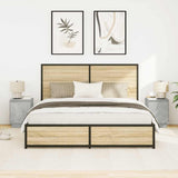 Bedside Cabinets with LED Lights 2 pcs Concrete Grey 38x34x50 cm 861272