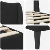 Bed Frame with Headboard Black 180 x 200 cm Velvet 42027952