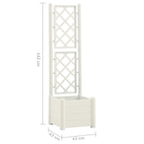 Garden Planter with Trellis 43x43x142 cm PP White 313979