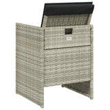 5 Piece Garden Dining Set with Cushions Light Grey Poly Rattan 365087