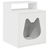 Cat House Gloss White 42.5 x 40 x 53.5 cm Engineered Wood 8000693