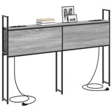 Storage Headboard with Charging Station Grey sonoma 160 cm 859818