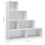 Book Cabinet/Room Divider High Gloss White 155x24x160 cm Engineered Wood 800663