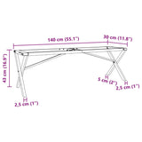 ZNTS Coffee Table Legs X-Frame 140x30x43 cm Cast Iron 357902