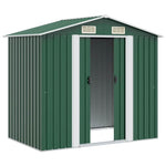 Garden Storage Shed Green Metal 204x132x186 cm 42909