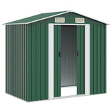 Garden Storage Shed Green Metal 204x132x186 cm 42909
