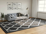 Rug Washable Black and White 190x300 cm 136607