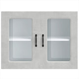 Kitchen Wall Cabinet with Glass Door Kalmar Concrete Grey Engineered Wood 853611