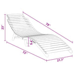 Sun Lounger Folding Brown 184 x 55 x 59 cm Solid Teak Wood 42008387