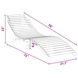 Sun Lounger Folding Brown 184 x 55 x 59 cm Solid Teak Wood 42008387