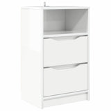 Bedside Table High Gloss White 40 x 30 x 467 cm Engineered Wood 888915