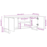 TV Cabinet Brown 105x34x46 cm Solid Wood Mango 377438