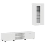 TV Cabinet Set FLORIN 3 pcs High Gloss White Engineered Wood 3397928