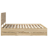 Bed Frame with Drawer Sonoma Oak 180 x 200 cm Engineer Wood 3412569