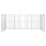 Gabion Wall for Garbage Bins Galvanised Steel 320x100x120 cm 145614