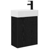 Bathroom Vanity Unit with Tap Black Oak 45.5 x 22.5 x 84 cm 889434