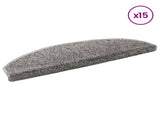 Self-adhesive Stair Mats 15 pcs Grey 80 x 24.5 x 3.5 cm 42038651
