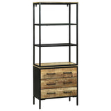 Highboard with Drawer Brown 70 x 35 x 180 cm Solid Mango Wood 3310126