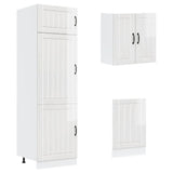 8 Piece Kitchen Cabinet Set Lucca High Gloss White Engineered Wood 3314803
