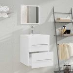 Bathroom Cabinet with Mirror White 41x38.5x48 cm Engineered Wood 804818