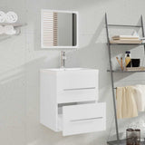 Bathroom Cabinet with Mirror White 41x38.5x48 cm Engineered Wood 804818