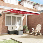 Retractable Awning Manual Red 350 x 250 cm Fabric, Metal 3330442