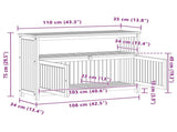 Garden Console Table with Storage Light Acacia 110 x 35 x 75 cm 42026801