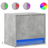 Wall-mounted Bedside Cabinets with LED Lights 2 pcs Concrete Oak 852082