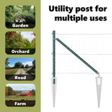 Ground Spike Fence Post 13 pcs Green Powder-Coated Steel 42004237