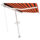 Manual Retractable Awning with LED 300x250 cm Orange and Brown 3069505