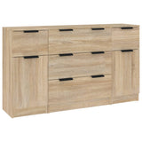 3 Piece Sideboard Set Sonoma Oak Engineered Wood 3115822