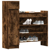 Shoe Cabinet Smoked Oak 100.5x28x100 cm Engineered Wood 840426