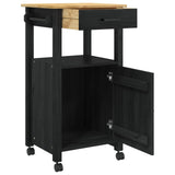 Kitchen Trolley MONZA Black 48 x 40 x 88.5 cm Solid Pine Wood 42027034