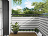 Balcony Screen Light Grey and White 100 x 1000 cm Oxford Fabric 42030947