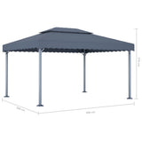 Gazebo 400x300 cm Anthracite Aluminium 48063