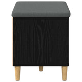Hall Bench Black Oak 60 x 38 x 46 cm Engineered Wood and Fabric 891521