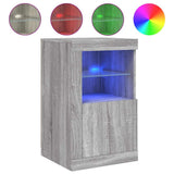Side Cabinet with LED Lights Grey Sonoma Engineered Wood 836640