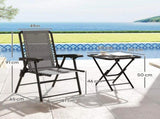 Three-Piece Garden Table and Chair Set - Dark Grey T3398P317837