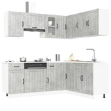 ZNTS 11 Piece Kitchen Cabinet Set Kalmar Concrete Grey Engineered Wood 3314945