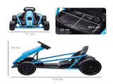 24V Drift Kart, Electric Ride-On Racing Go Kart w/ 2 Speeds, Steering Wheel, Pedals for Kids Aged T3398P348397