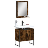 ZNTS 2 Piece Bathroom Cabinet Set Smoked Oak Engineered Wood 3214336