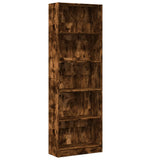 Bookcase Smoked Oak 60x24x176 cm Engineered Wood 857825