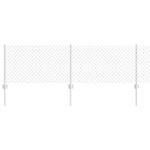 ZNTS Chain Link Fence with 22 U Posts Silver 0.6x25 m Steel 3336302